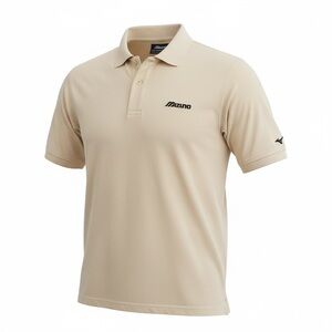 Mens Mizuno Golf Polo Short Sleeved T shirt Size M Ivory